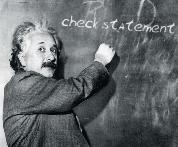 einstein-writes-check-statement-regularly